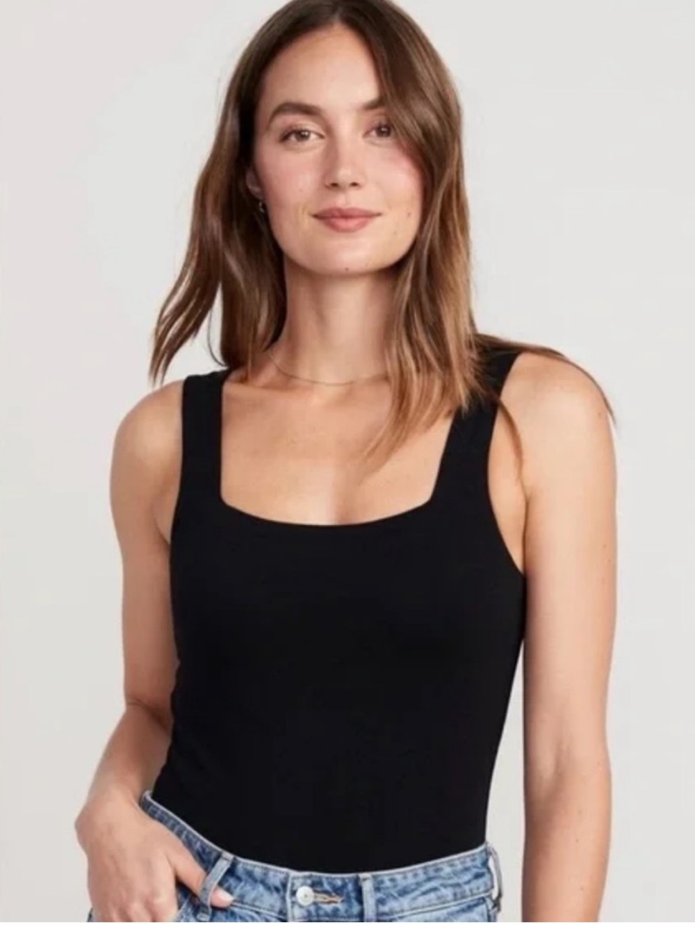 Old Navy Square Neck Black bodysuit
